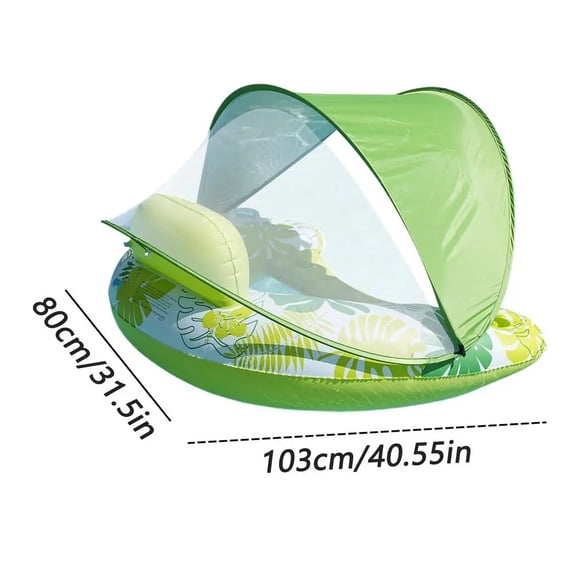 Inflatable Pool Float Detachable Canopy U-Shape Lounge Chair Adult Water Raft Cup Holder Heavy Duty Summer Sunbathing