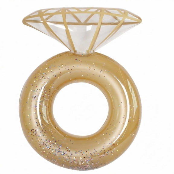 Inflatable Pool Float Diamond Ring, Glitter Bachelorette Party Pool Decoration, Engagement Photo Prop Wedding Bridal Shower Floating Lounge for Summer Outdoor Backyard Gathering