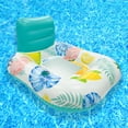 thumbnail image 1 of [Inflatable Pool Float] Durable Inflatable Square Pool Float Seat | 1pc, Floral & Tropical Design, Mixed Colors (Teal, Pink, Blue) - Perfect for Beach, Pool, and Lake Activities, 1 of 10