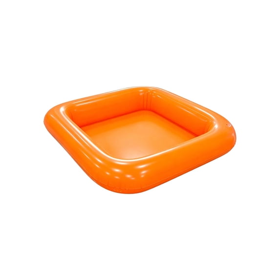 Inflatable Pool Float Ice Bar Square Beverage Fruit Cooler Tray, Orange