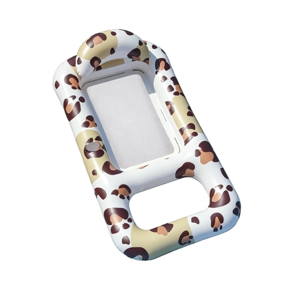 Inflatable Pool Float Lounge for Adults, Floating Lounger with Headrest, Cup Holder and Cooling Mesh Seat, Portable Pool Raft for Lake Beach Pool and Water Relaxation(White,72X141CM)
