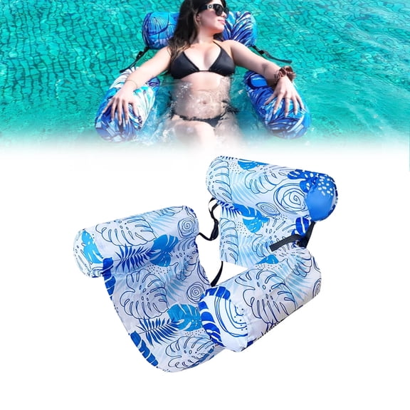 Inflatable Pool Float Lounge Chair for Adults Heavy Duty Pool Noodle Float with Mesh Sling Backrest Armrests for Pool Beach Lake Summer Water Floating Chair (A, 1PC)