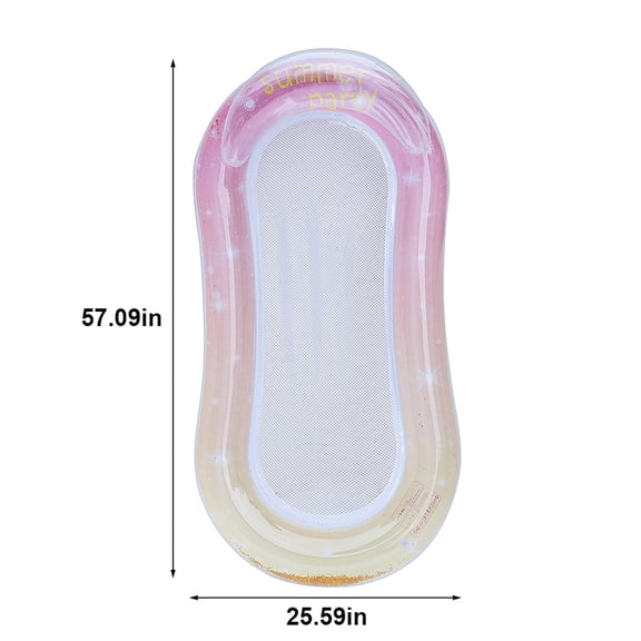 Inflatable Pool Float Lounge Chair, Watermelon & Lemon Print Pool Hammock with Headrest, Heavy-Duty Mesh Water Raft for Adults, Summer Beach Lake Swimming Pool Party Floatie