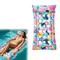 thumbnail image 1 of Inflatable Pool Float Lounger for Adults, Floating Chair with Backrest, Cup Holder, Cooler and Phone Slot, Portable Water Lounge for Pool Beach Lake Summer Party(Multi,170x85cm), 1 of 7