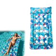 thumbnail image 1 of Inflatable Pool Float Lounger for Adults, Floating Chair with Backrest, Cup Holder, Cooler and Phone Slot, Portable Water Lounge for Pool Beach Lake Summer Party(Sky Blue,170x85cm), 1 of 4
