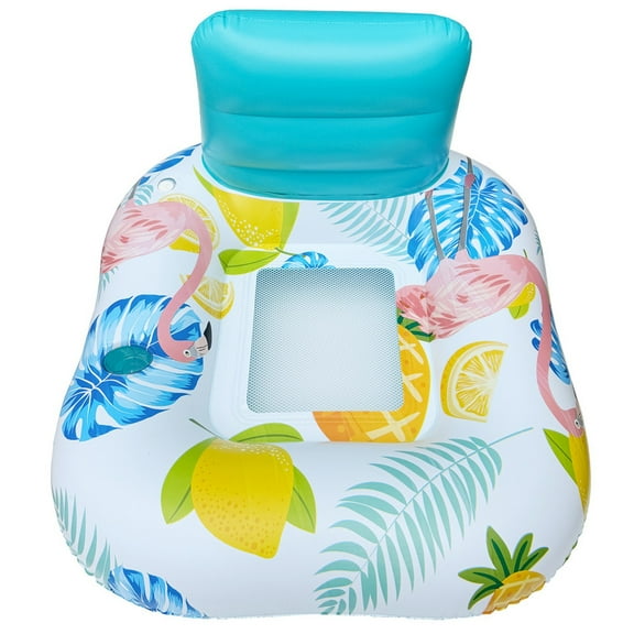 Inflatable Pool Float Lounger for Adults, Foldable PVC Floating Bed Chair, Portable Water Hammock for Swimming Pool Beach Summer Vacation Sunbathing(F)