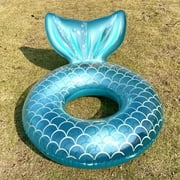 Inflatable Pool Float PVC Swim Tube Rings Beach Fish Tail Swimming Pool Floats Party Raft Floties for Adults Kids Water Fun