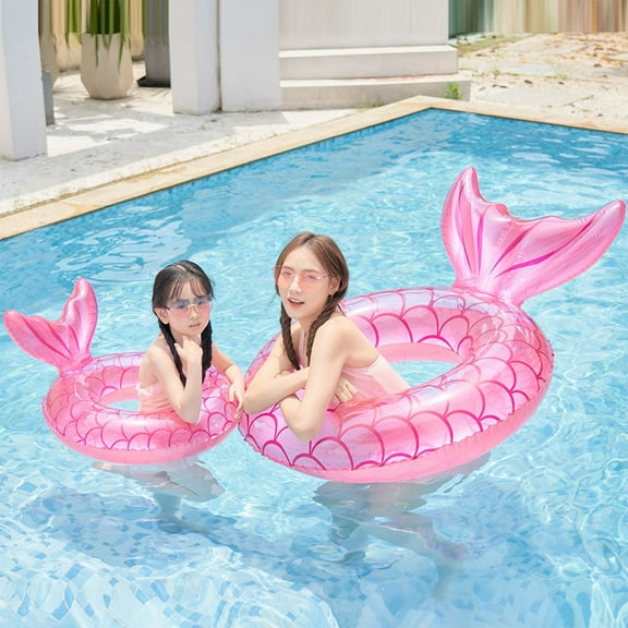 Floating Pool Accessories Inflatable Tail Shaped Swimming Float Tube Ring Water Toys for All Ages Exciting Pool Activities