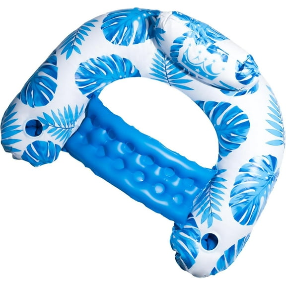 Inflatable Pool Floaties for Adults,Beach Floats for Adults Ocean,Floating Chairs for Lake,Pool Float Lounger with Cup Holders,Water Hammock Pool Hammock Floaters, Swimming Pool Float Adults