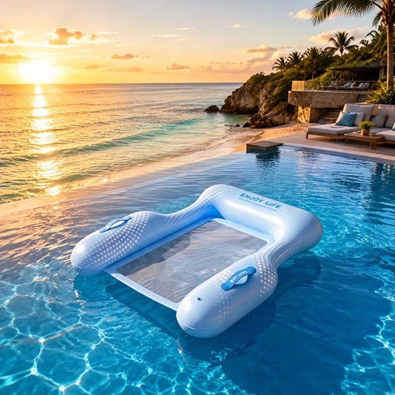 Inflatable Pool Floats with 1 Air Pump, Water Hammock with Cool Mesh Adult Swimming Pool Float Chair Sofa Lounger Saddle Toys for Beach Seaside Lazy River Hot Tub