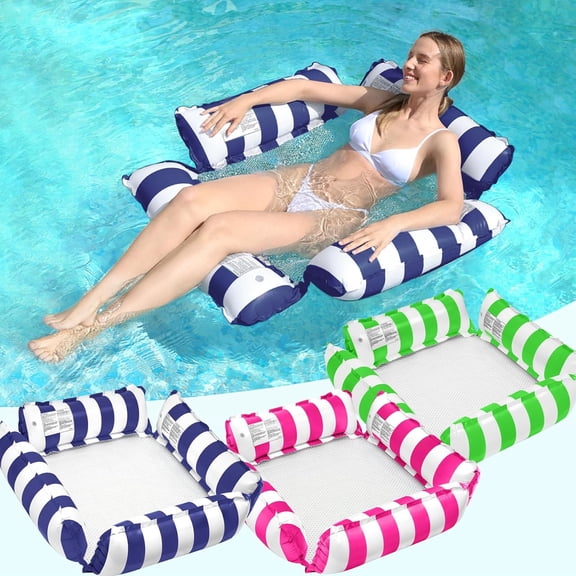 Inflatable Pool Floats Adult, 4-in-1 Multi-Purpose Pool Float Rafts Water Hammock, Pool Floaties for Adults Swimming Pool Lake Beach