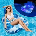 thumbnail image 1 of Inflatable Pool Floats Chair with Color Changing Light, Button Battery Powered Water Floats with Cup Holder,Beach Float Pool Sofa, Pool Raft Lounge Pool Floats for Adult, 1 of 8