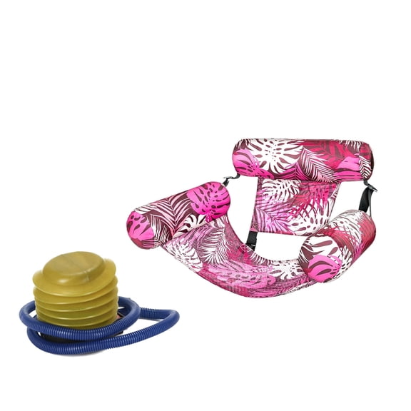 Inflatable Pool Floats Chairs with Pump, Comfortable Fabric Covered Pool Chairs with Sling, Stable Swimming Noodles Seats for Adults, Summer Pool Floaties for Adults