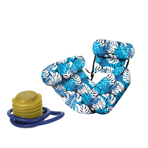 Inflatable Pool Floats Chairs with Pump, Comfortable Fabric Covered Pool Chairs with Sling, Stable Swimming Noodles Seats for Adults, Summer Pool Floaties for Adults