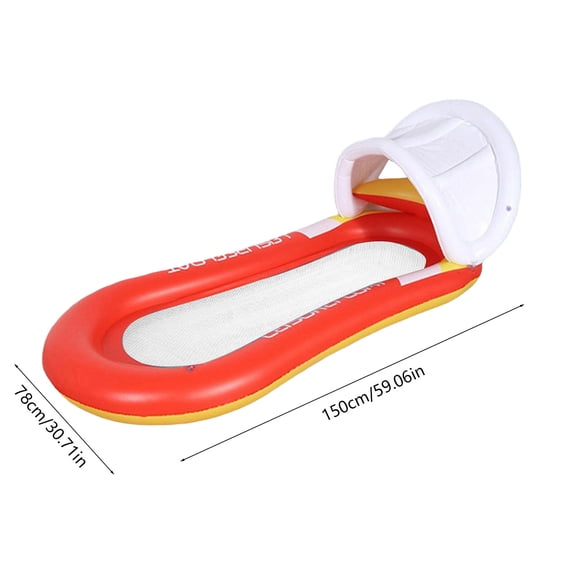 Inflatable Pool Floats Lounger With Canopy for Adult,Pool Lounge Float with With Neck Support Pillow,Inflatable Sunbed for Pool Party, Swimming, Lake, Beach, Travel