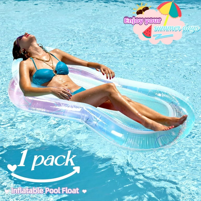 Teblint Inflatable Pool Float Lounger Water Hammock with Headrest