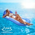 thumbnail image 1 of Inflatable Pool Floats Raft, Floating Pool Lounger, Water Hammock Lounge with Headrest, Inflatable Pool Floaties Contour Lounger, Swimming Pool Chair Bed with Mesh, Beach Toy for Adults (Blue), 1 of 11