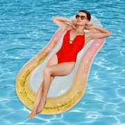 Inflatable Pool Floats Raft, Pool Floats Lounge with Headrest Cooling, Lake Float Raft Water Lounger Pool Toys for Adults Summer Swimming Beach Pool Outdoor (Pink)