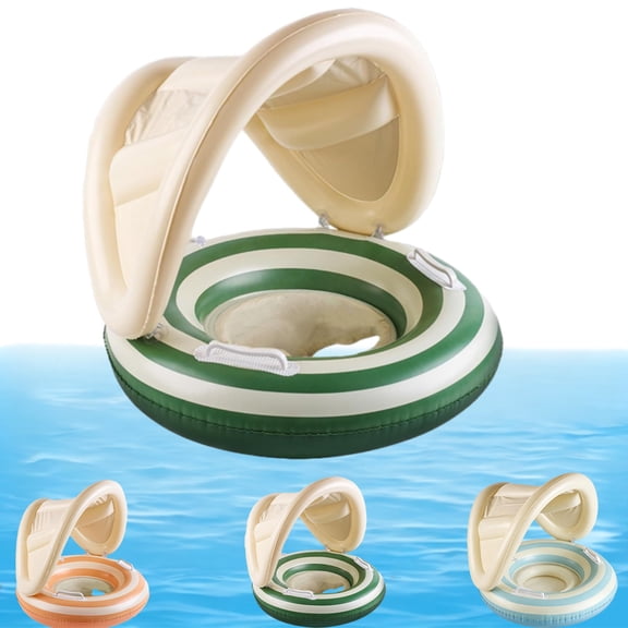 Inflatable Pool Floats,Swimming Pool Inflatables with Canopy,PVC Swim Float with Handles | Summer Beach Water Park Outdoor Backyard Party Vacation Travel Resort