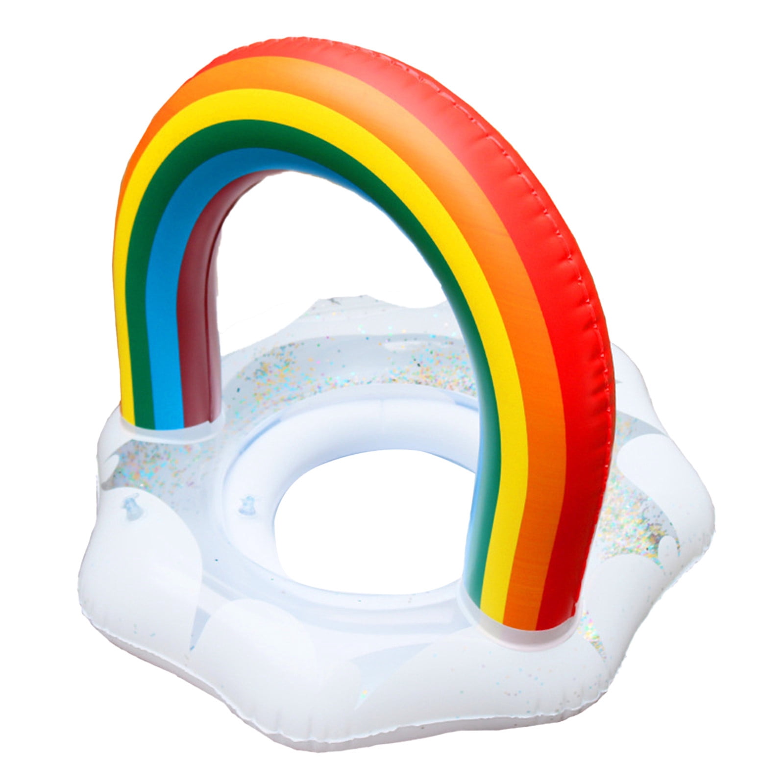 Inflatable Pool Floats Swimming Ring With Rainbow Design Summer Outdoor ...