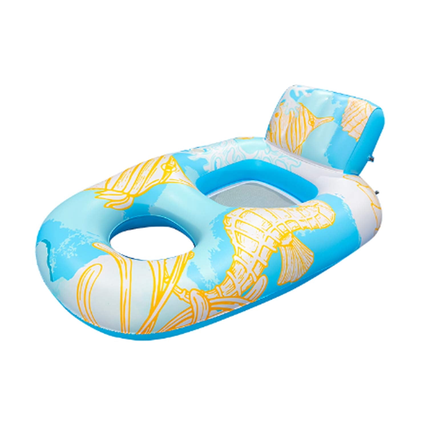 Inflatable Pool Floats with Cup Holder, Headrest and Footrest for ...