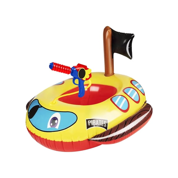 Inflatable Pool Floats with Water Gun, Blow Up Pool Floats, Swimming Pool Game, Pirate Ship Floaties