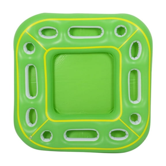 Inflatable Pool Game Float Table Floating Drink Holder for Pool Parties, Green Square Inflatable Floating Snack Tray for Pool Beach Lake Summer Parties, 1 Pack