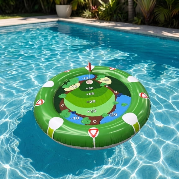 Inflatable Pool Golf Game Set for Adults, 8-Piece Floating Water Golf Kit with Sticky Balls, Perfect for Summer Pool Party Backyard Barbecue, Portable PVC