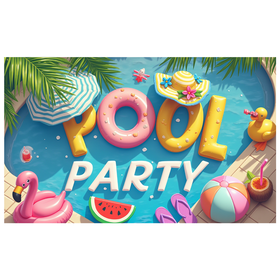 Inflatable Pool Happy Summer Beach Party Banner Floating Decorations Outdoor Celebration for Poolside Picnics Swim Events Family Fun