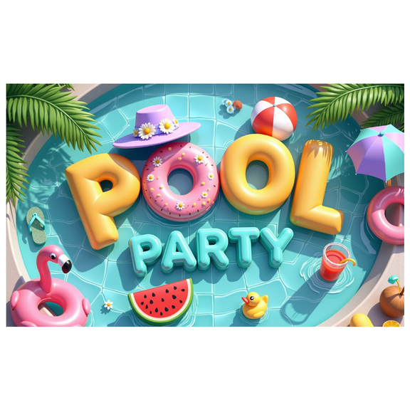 Inflatable Pool Happy Summer Beach Party Banner Floating Decorations Outdoor Celebration for Poolside Picnics Swim Events Family Fun