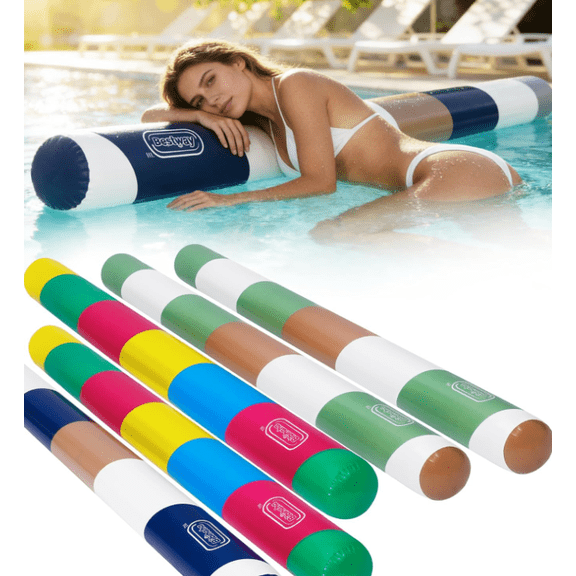 Inflatable Pool Noodles Adult - Extra-Long 61 Jumbo Comfort--61in universal size | Ergonomic support for relaxation/exercise | Glossy smooth surface