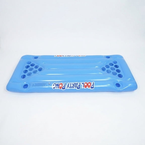 Inflatable Pool Party Pong Game Float with Cup Holders Floating Drinking Game for Pool Parties, Blue