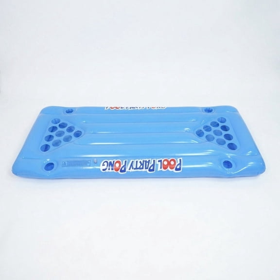 Inflatable Pool Party Pong Game Float with Cup Holders Floating Drinking Game for Pool Parties, Blue
