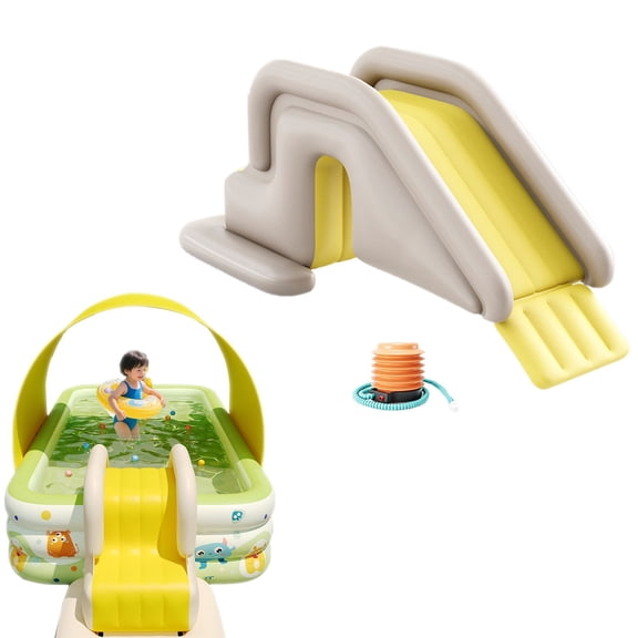 Inflatable Pool Slide, , 75x80cm, , Water Fillable Base, Outdoor Indoor, Yellow