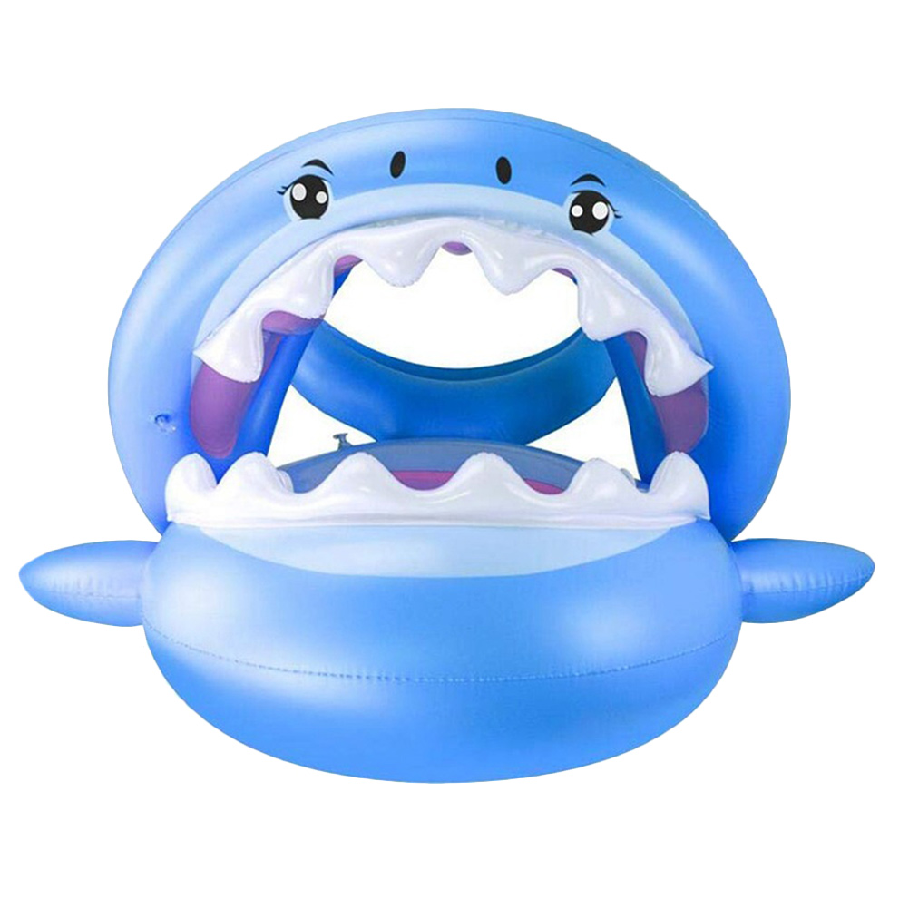 Inflatable Pool for Kids Shark Swim Ring Blow up Toy Toys Lounge Raft