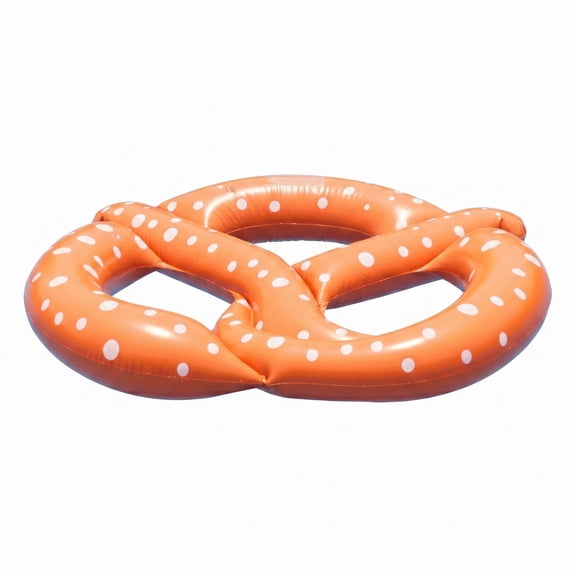 Inflatable Pretzel Pool Float Novelty Ring Float Durable PVC Water Float for Pool Beach Lake 94.5x57x57in - Orange