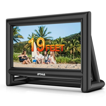 PPXIA 19FT Inflatable Projector Screen, Blow Up Screen with Air Blower, Outdoor Movie Nights, Front/Rear Projection