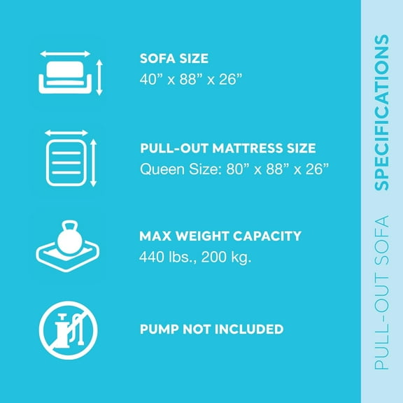 Inflatable Pull-Out Sofa Size with Velvety Surface and Cupholder