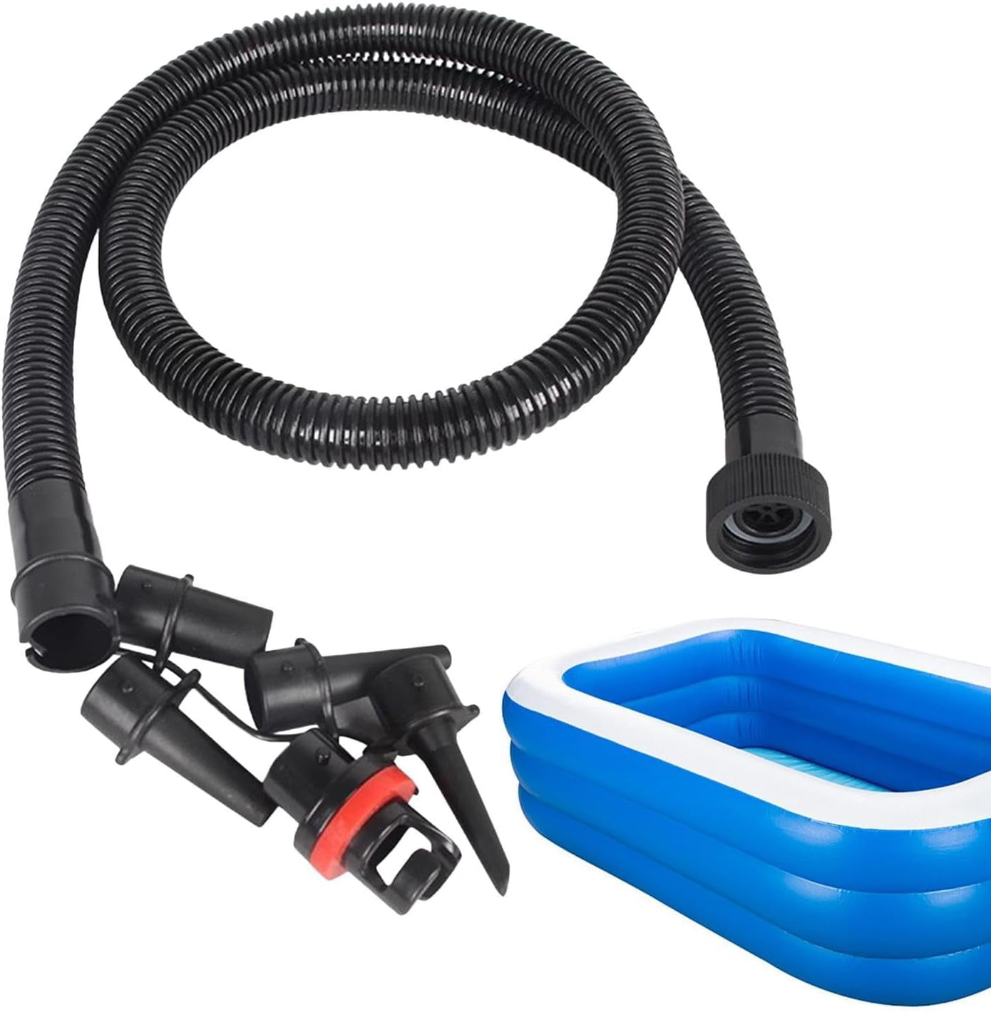 Inflatable Pump Hose Replacement - with Nozzle Portable Threaded Attachment, for Surfboard Pontoon Boats Kayak