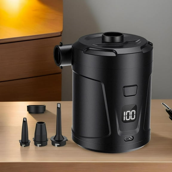 Inflatable Pump Portable Air Pump for Inflatables Quick-Fill Deflator Portable Inflator with 4 Nozzles & Digital Display for Toys Swim Ring Pool Float Camping Mattress high grade