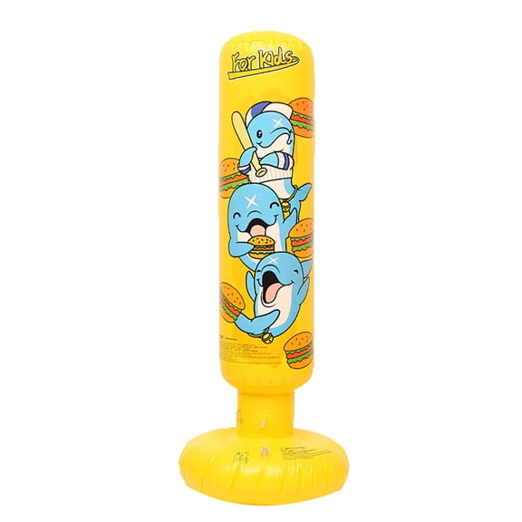 Inflatable Punching Bag, Thickened Standing Boxing Column Tumbler with Water Fillable Base, Stress Relief Exercise Equipment, 125cm
