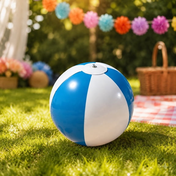 Inflatable Pvc Beach Ball, Blue Outdoor Water Play Ball, Pool Beach Summer Activities, Heavy-duty Plastic Design Build Build, Summer Water Fun Essential Gift Gift