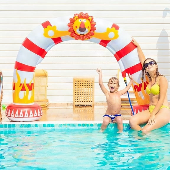 Inflatable Rainbow Lion Sprinkler Backyard Arch, Giant Sprinkler for Kids Outdoor Play Water Toys Sprinkler for Boys Girls