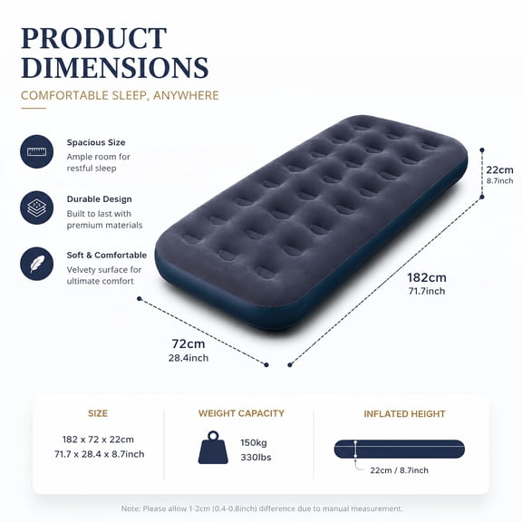 Inflatable Recliner Sofa with Ergonomic Backrest, Portable Air Lounge Chair for Camping, Outdoor And Indoor Use, Thickened PVC Inflatable Couch, Max Load 330Lbs