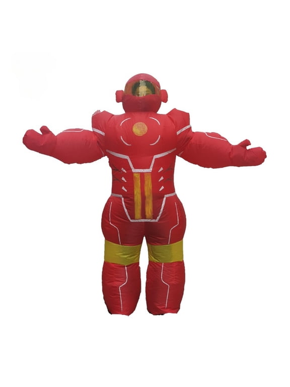 Inflatable Red Robot Costume For Adults Sci-Fi Superhero Party Outfit,Height 4'11"-6'3"