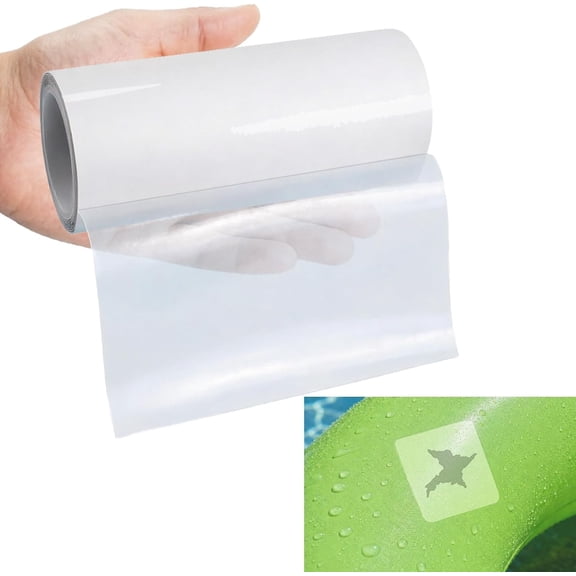 Inflatable Repair Patch Kit, 5.5 Inch x 5 Ft Clear TPU Vinyl Repair Patch Waterproof for Bounce House, Air Mattress, Outdoor Heat Resistant Clear Repair Tape for Tent, Pool Floats, Canvas, Canopy