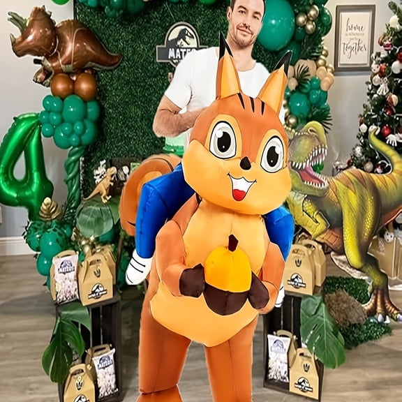 Inflatable Ride-On Squirrel Costume - Festive Fall & Halloween Outfit For Parties & Events,Height 4'11"-6'3",squirrel