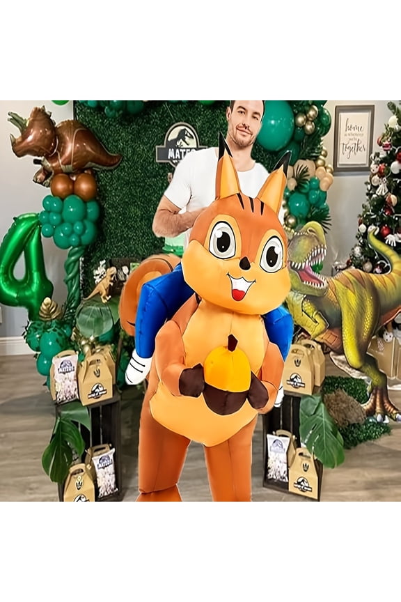 Inflatable Ride-On Squirrel Costume - Festive Fall & Halloween Outfit For Parties & Events,Height 4'11"-6'3",squirrel