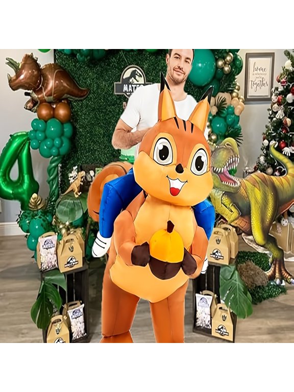 Inflatable Ride-On Squirrel Costume - Festive Fall & Halloween Outfit For Parties & Events,Height 4'11"-6'3",squirrel