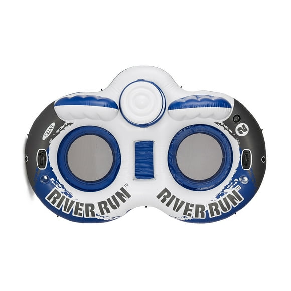 Inflatable River Run II Double Seater Lounge Pool Float in Blue & White, Adult